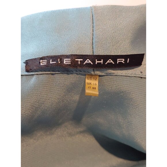 Elie Tahara Shimmer Satin Faux Wrap Sleeveless Business Career Dress 12 - Picture 12 of 14